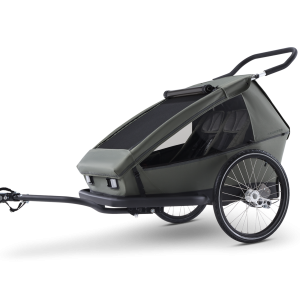 Croozer Ellma – Zweisitzer Fahrradanhänger & Kinderwagen, Moss Green