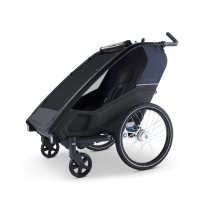 Croozer Lykke – Faltbarer Zweisitzer (Fahrradanhänger & Kinderwagen), Blueberry Blue